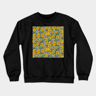 Retro seventies style buttercups floral pattern Crewneck Sweatshirt